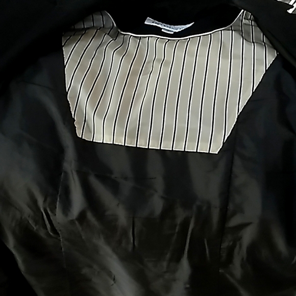 Liz Claiborne Black Trench Coat Jacket. Size Small - Picture 11 of 13